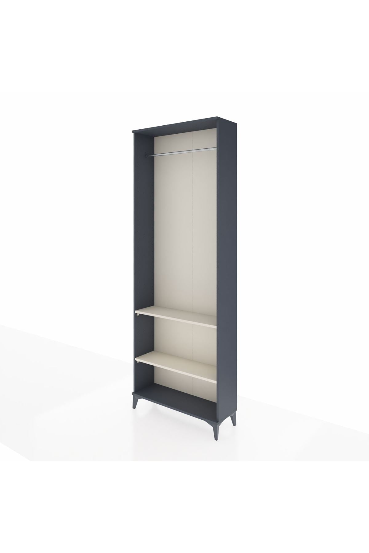 Arges Dolap 2 Raflı Tek Askılı 88x30x243 Antrasit-Aytaşı