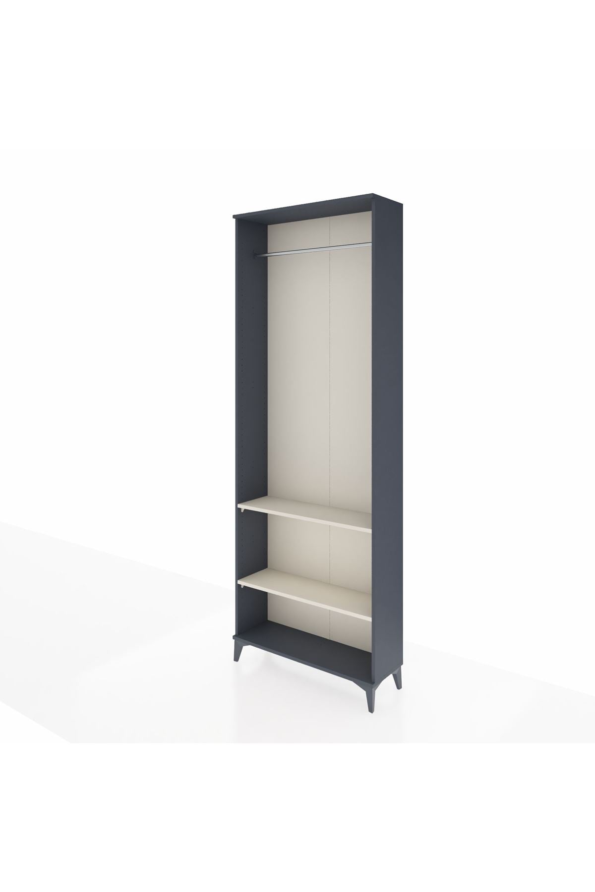 Arges Dolap 2 Raflı Tek Askılı 88x30x243 Antrasit-Aytaşı