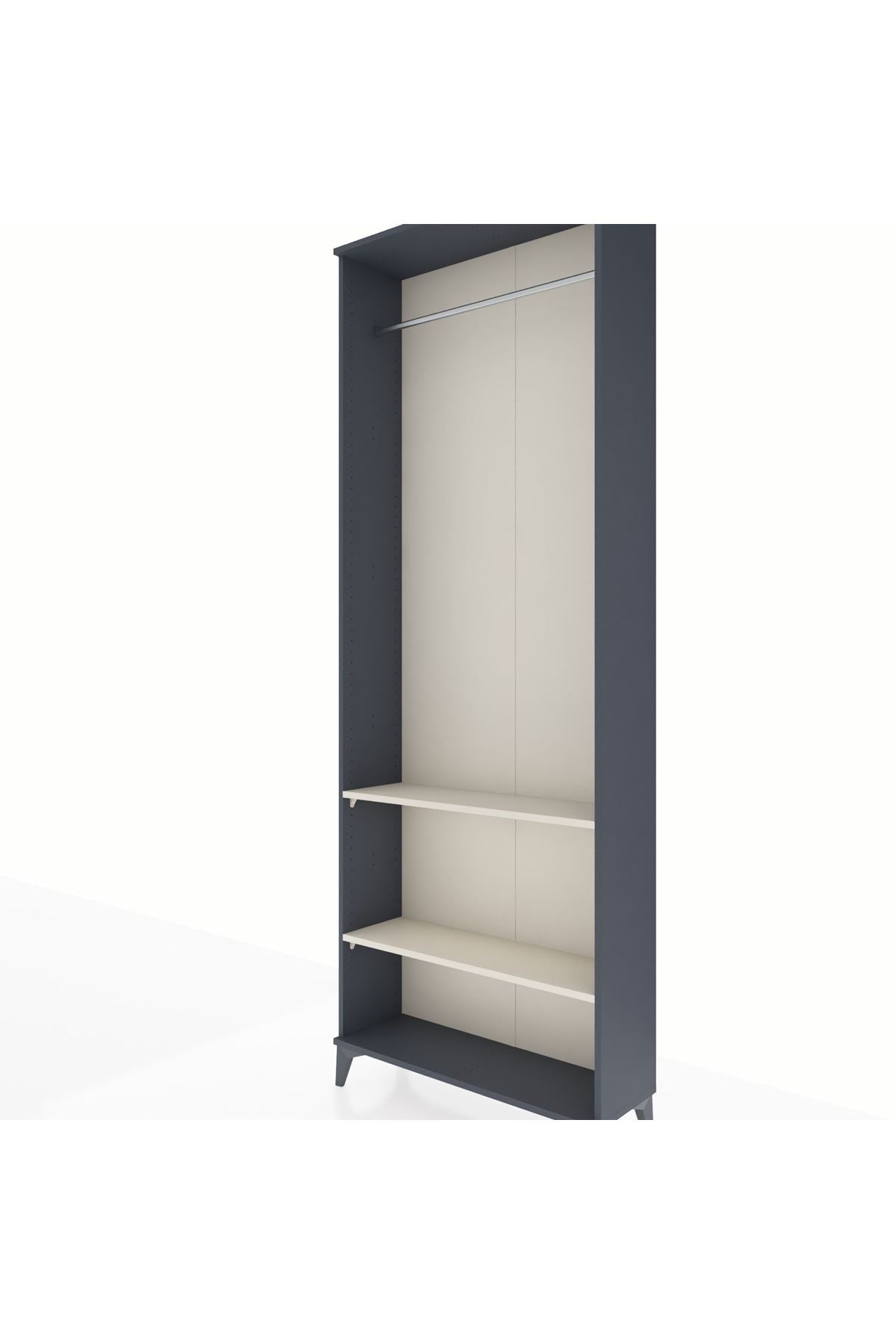 Arges Dolap 2 Raflı Tek Askılı 88x30x243 Antrasit-Aytaşı
