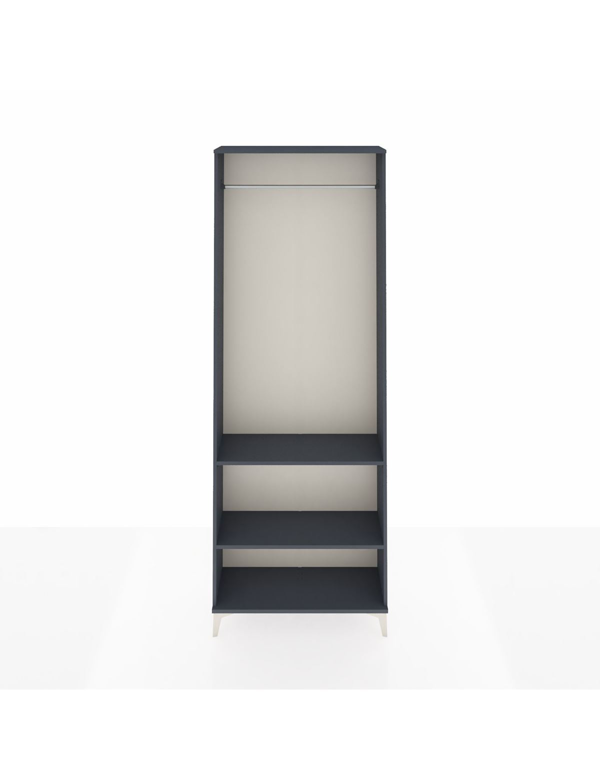 Arges Dolap 2 Raflı Tek Askılı 88x30x243 Antrasit-Antrasit