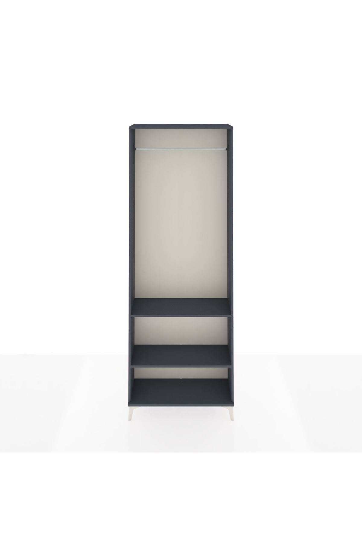 Arges Dolap 2 Raflı Tek Askılı 88x30x243 Antrasit-Antrasit