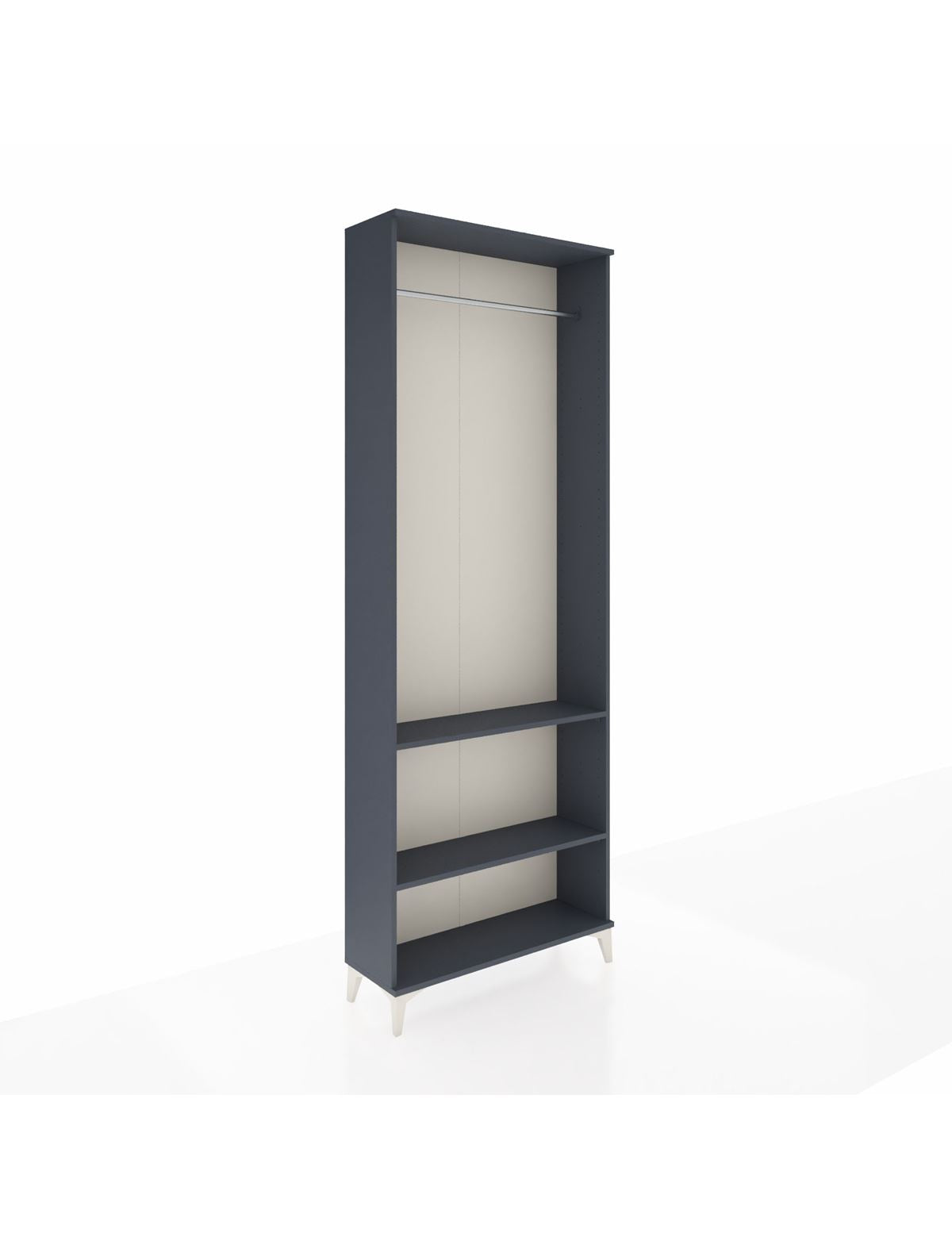 Arges Dolap 2 Raflı Tek Askılı 88x30x243 Antrasit-Antrasit