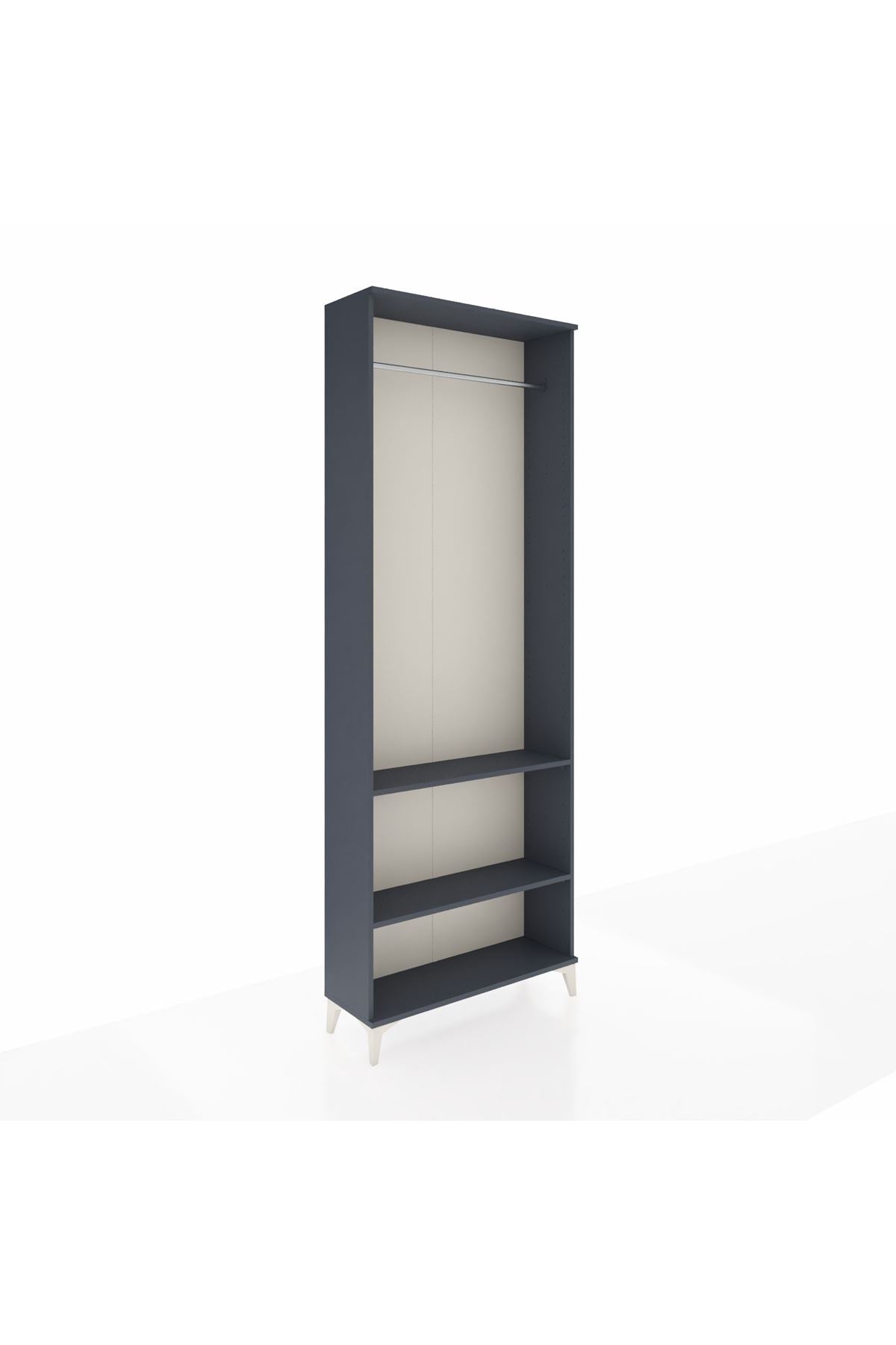 Arges Dolap 2 Raflı Tek Askılı 88x30x243 Antrasit-Antrasit