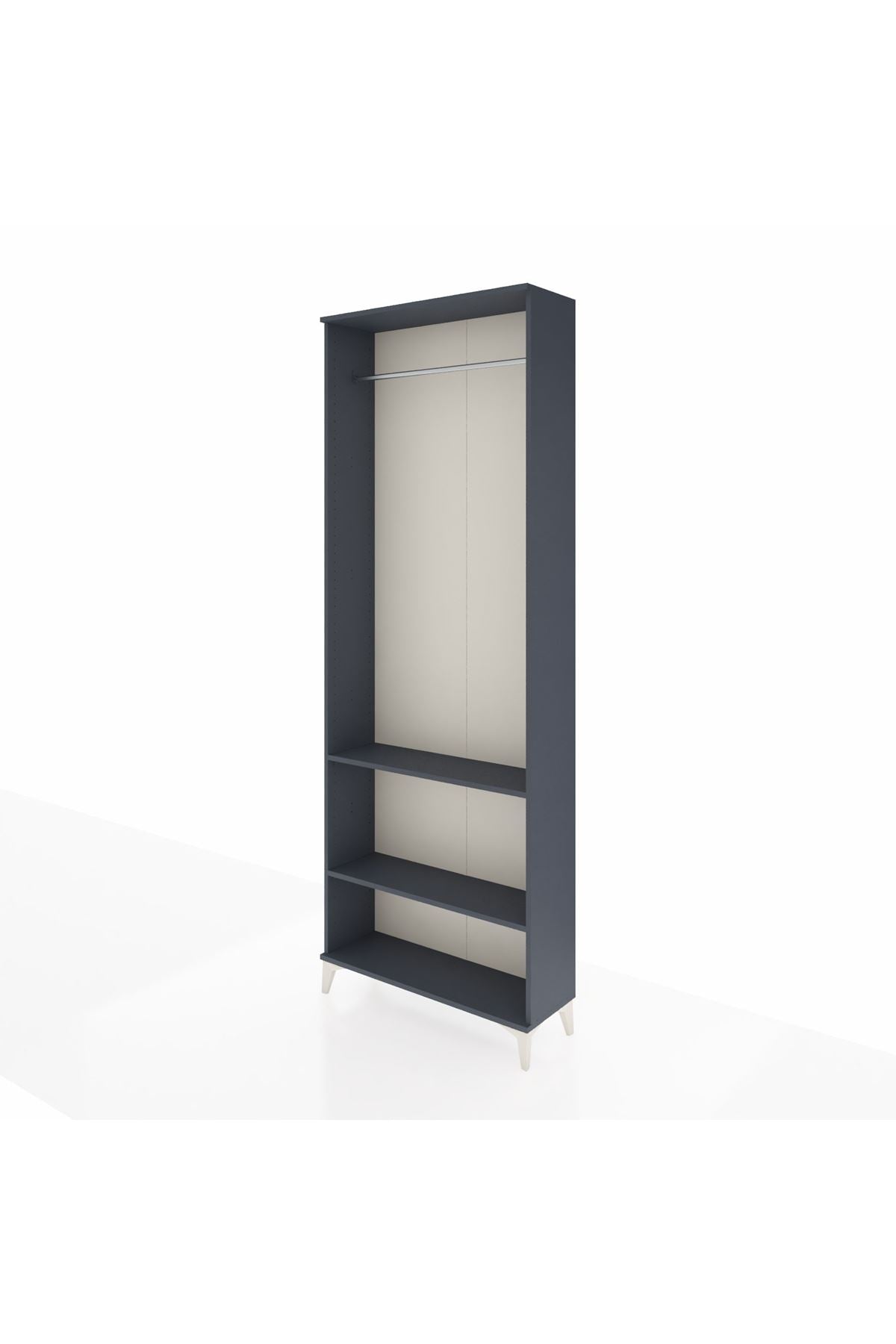 Arges Dolap 2 Raflı Tek Askılı 88x30x243 Antrasit-Antrasit