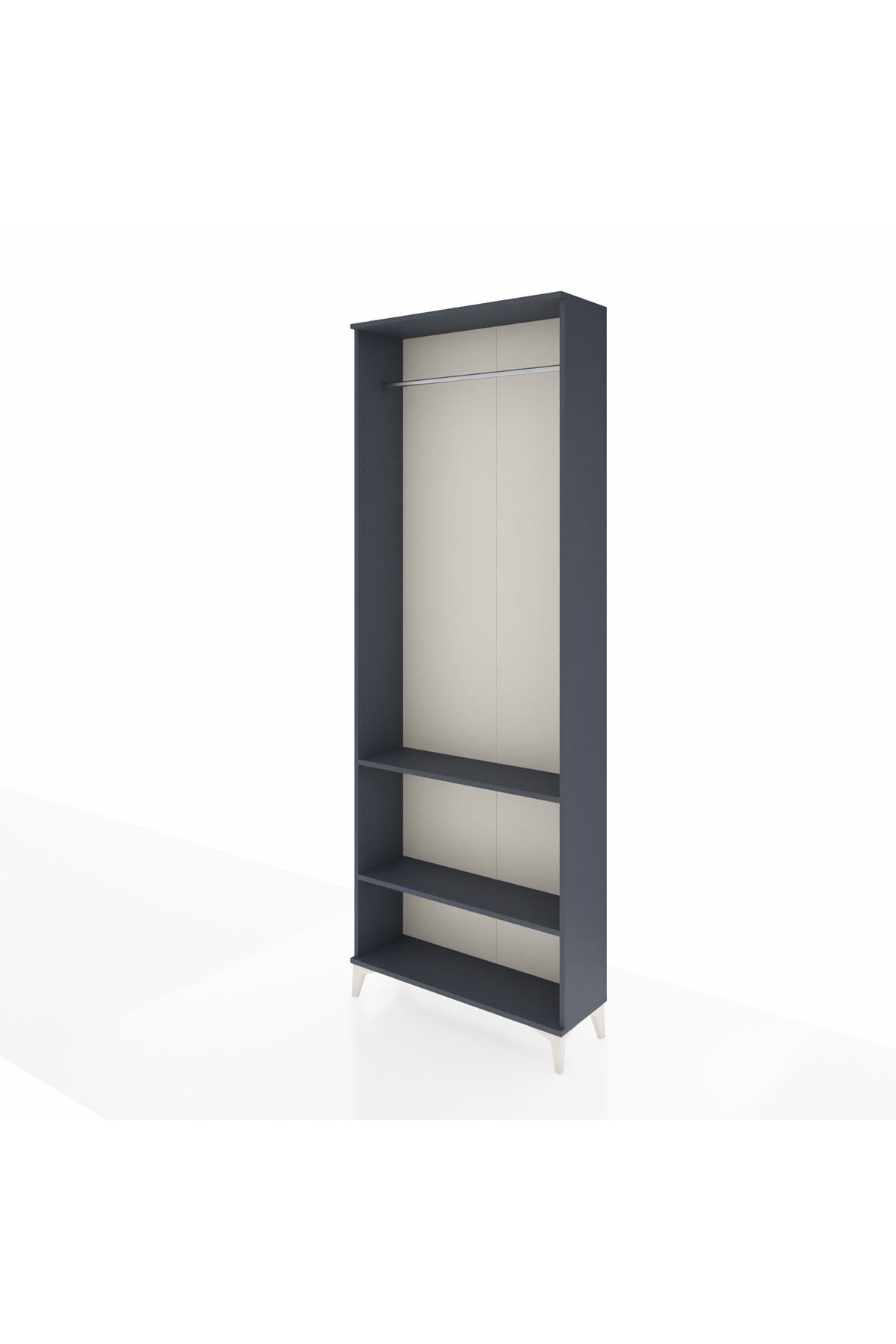 Arges Dolap 2 Raflı Tek Askılı 88x30x243 Antrasit-Antrasit