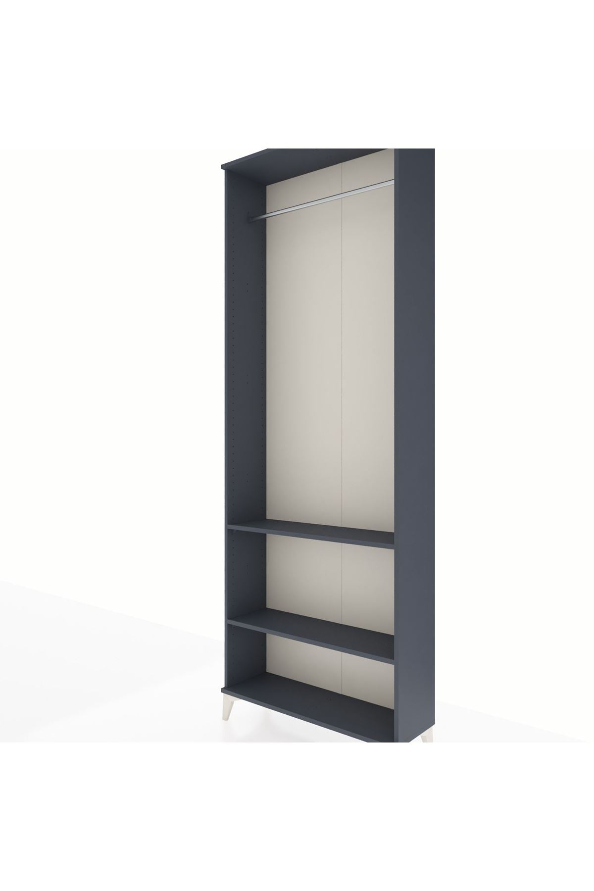 Arges Dolap 2 Raflı Tek Askılı 88x30x243 Antrasit-Antrasit