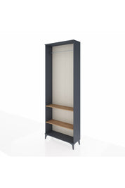 Arges Dolap 2 Raflı Tek Askılı 88x30x243 Antrasit-Çam