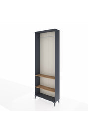 Arges Dolap 2 Raflı Tek Askılı 88x30x243 Antrasit-Çam