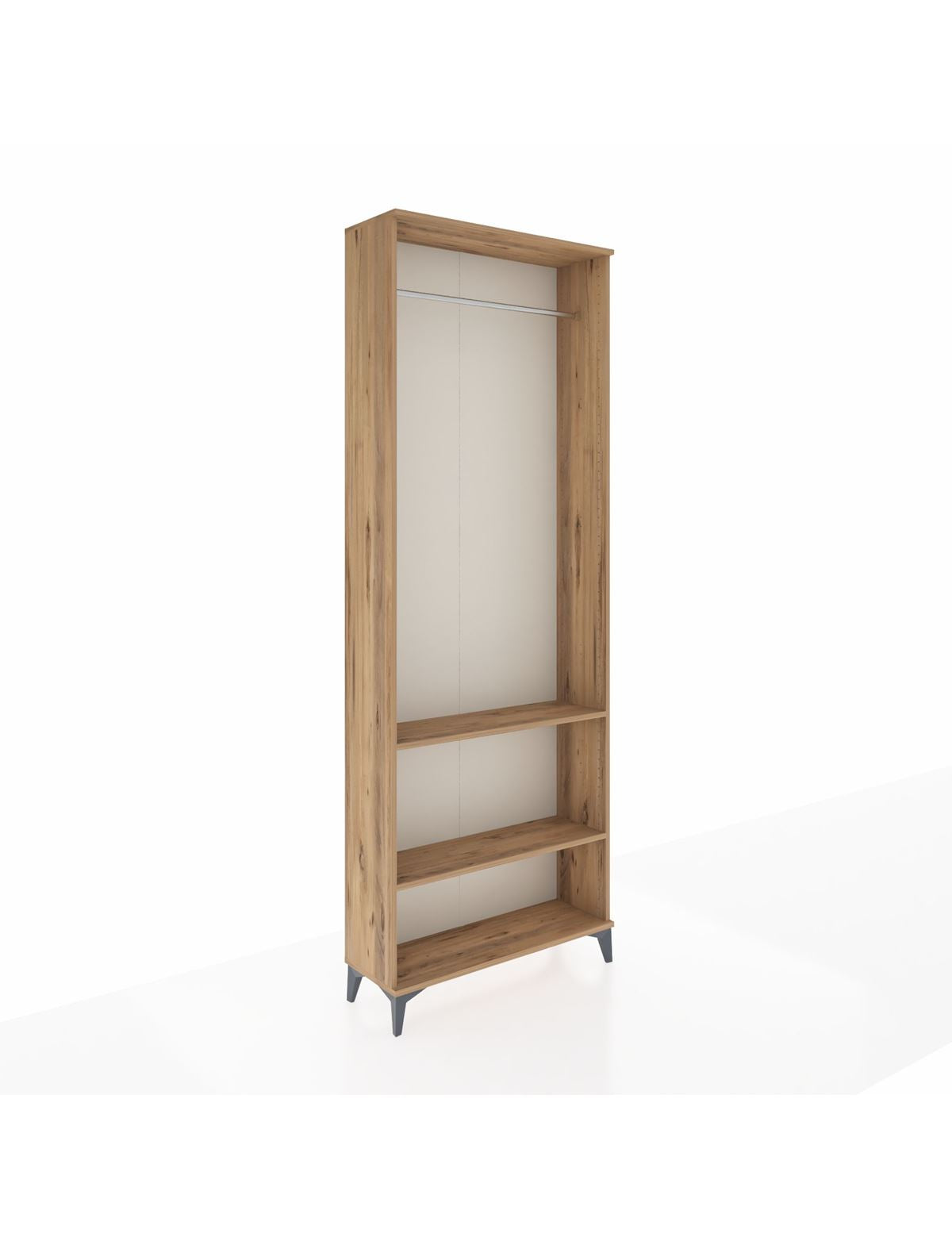 Arges Dolap 2 Raflı Tek Askılı 88x30x243 Çam-Çam