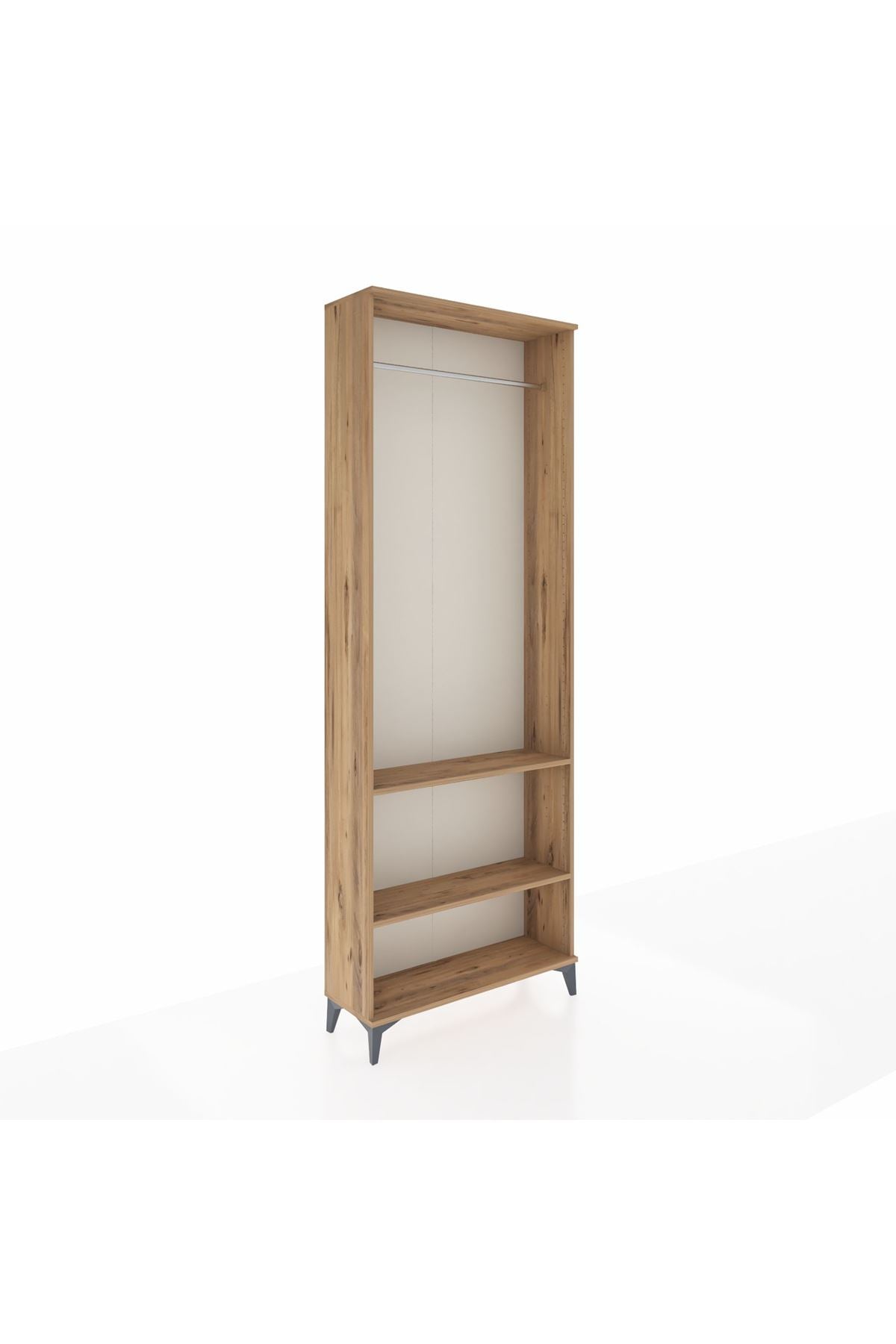 Arges Dolap 2 Raflı Tek Askılı 88x30x243 Çam-Çam