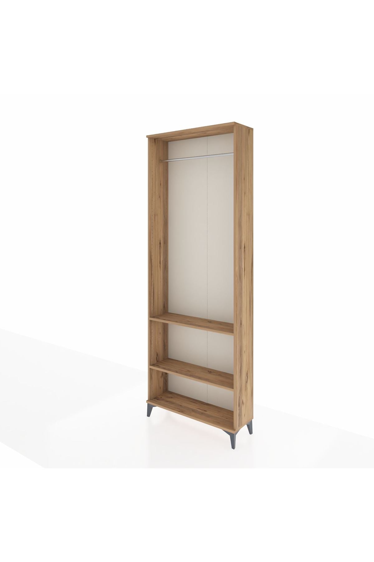 Arges Dolap 2 Raflı Tek Askılı 88x30x243 Çam-Çam