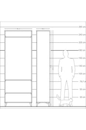 Arges Dolap 2 Raflı Tek Askılı 88x30x243 Çam-Çam