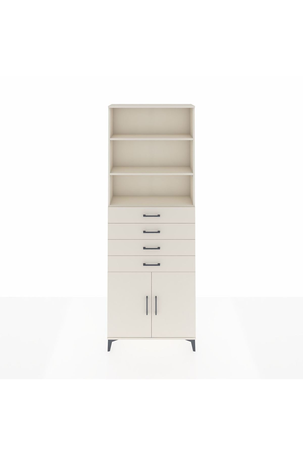 Arges Dolap 3 Raflı 4 Çekmeceli 2 Kapaklı 88x30x243 Aytaşı-Aytaşı