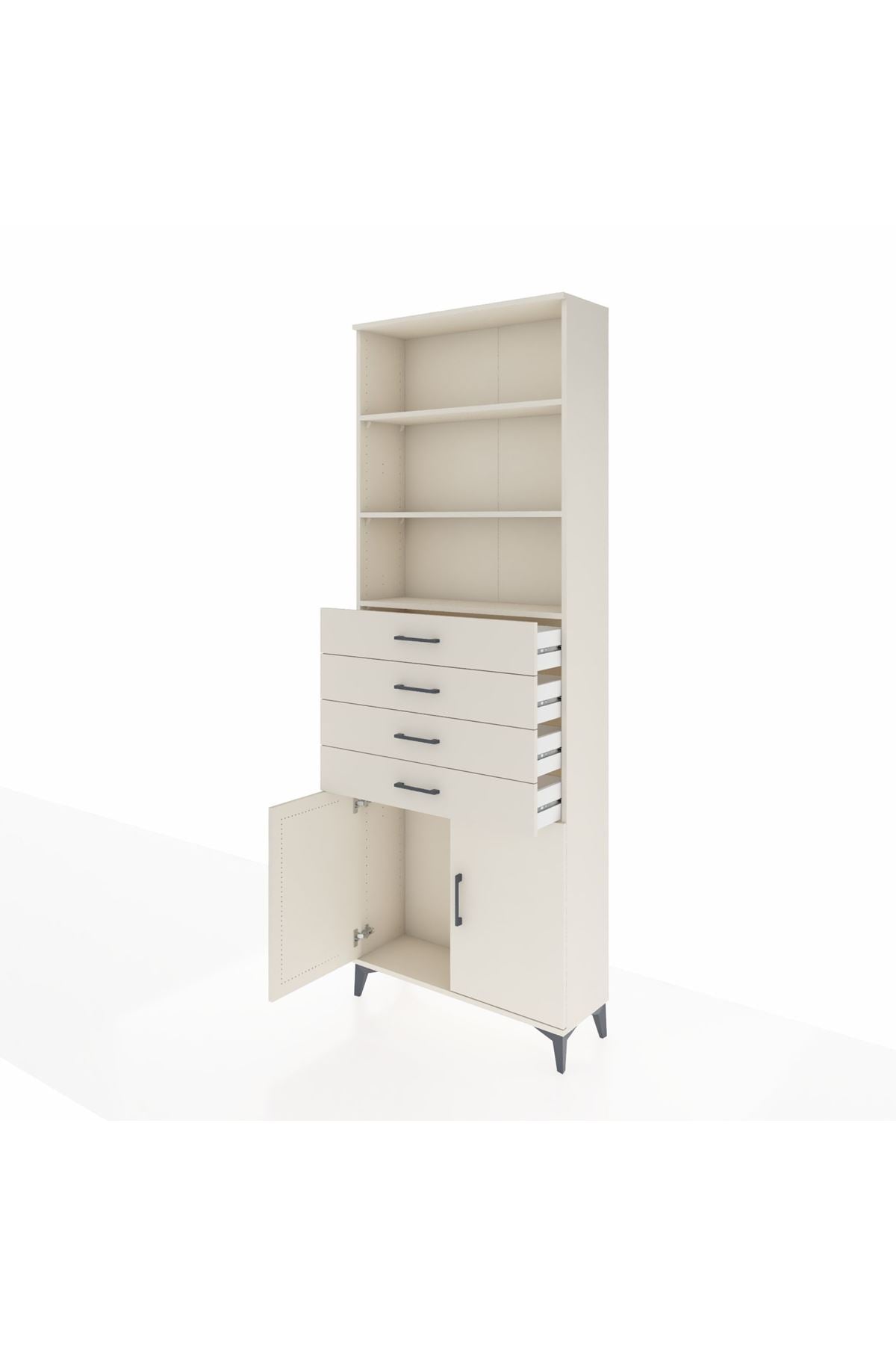 Arges Dolap 3 Raflı 4 Çekmeceli 2 Kapaklı 88x30x243 Aytaşı-Aytaşı