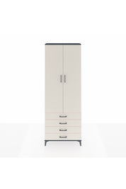 Arges Dolap 2 Raflı 4 Çekmeceli Tek Askılı 88x30x243 Antrasit-Aytaşı