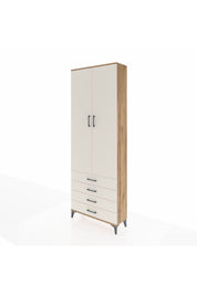 Arges Dolap 2 Raflı 4 Çekmeceli Tek Askılı 88x30x243 Çam-Aytaşı