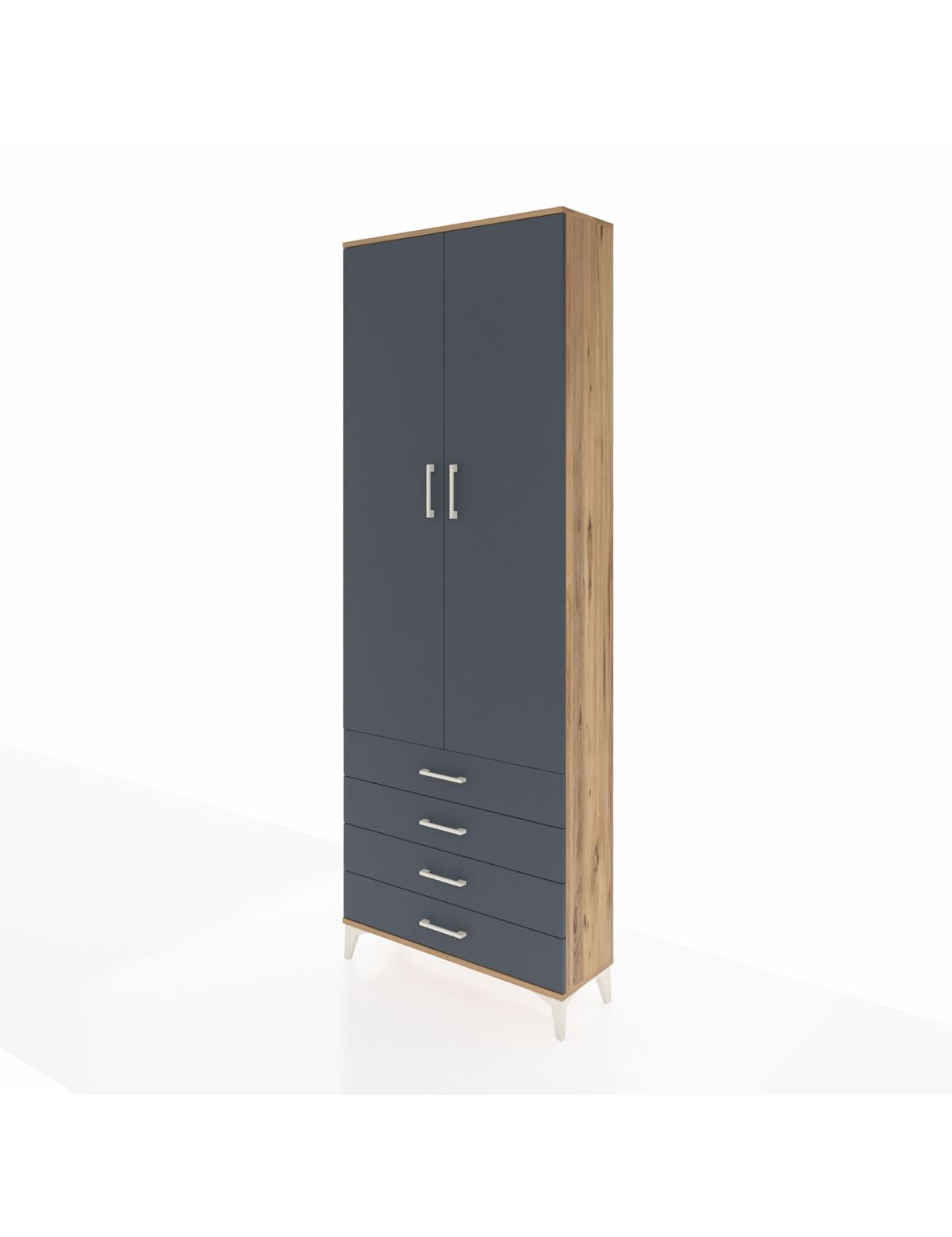 Arges Dolap 2 Raflı 4 Çekmeceli Tek Askılı 88x30x243 - S33M297V8A