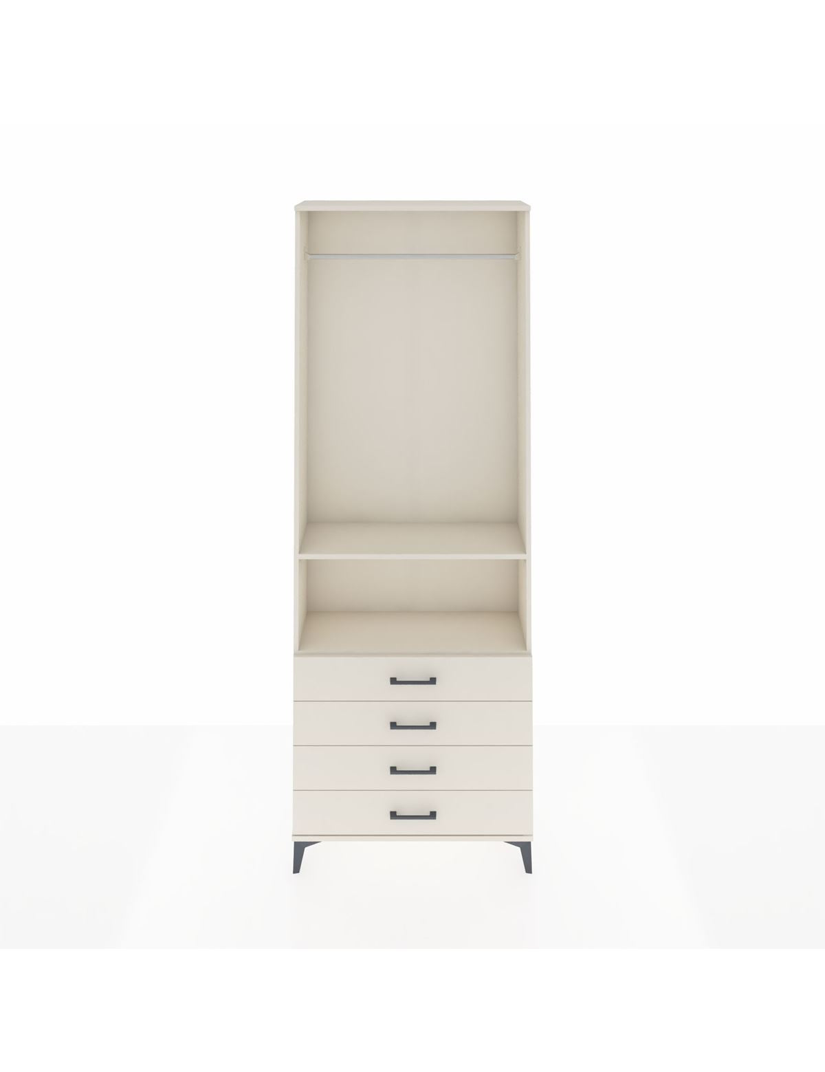 Arges Dolap 2 Raflı 4 Çekmeceli Tek Askılı 88x30x243 Aytaşı-Aytaşı