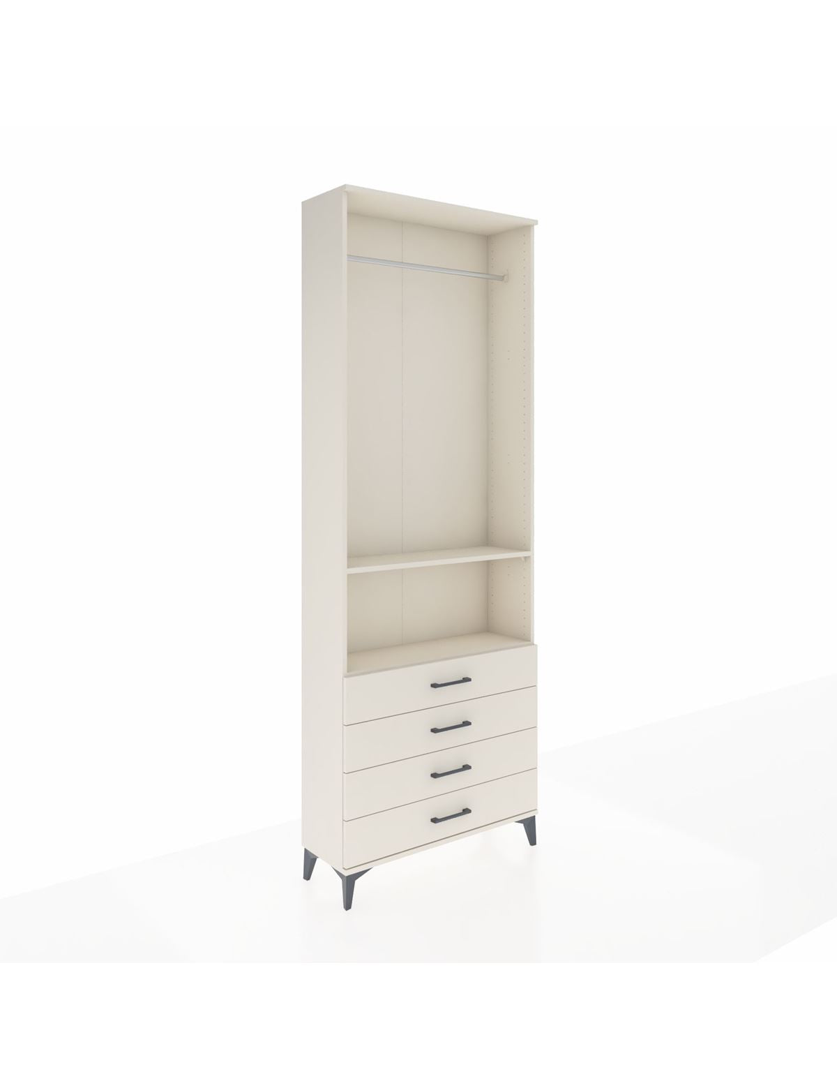 Arges Dolap 2 Raflı 4 Çekmeceli Tek Askılı 88x30x243 Aytaşı-Aytaşı