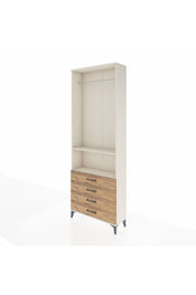 Arges Dolap 2 Raflı 4 Çekmeceli Tek Askılı 88x30x243 Aytaşı-Çam