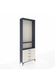Arges Dolap 2 Raflı 4 Çekmeceli Tek Askılı 88x30x243 Antrasit-Aytaşı