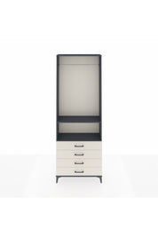 Arges Dolap 2 Raflı 4 Çekmeceli Tek Askılı 88x30x243 Antrasit-Aytaşı