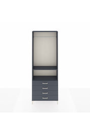 Arges Dolap 2 Raflı 4 Çekmeceli Tek Askılı 88x30x243 Antrasit-Antrasit