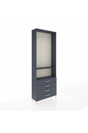Arges Dolap 2 Raflı 4 Çekmeceli Tek Askılı 88x30x243 Antrasit-Antrasit