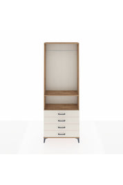 Arges Dolap 2 Raflı 4 Çekmeceli Tek Askılı 88x30x243 Çam-Aytaşı