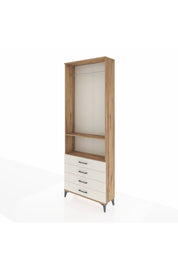 Arges Dolap 2 Raflı 4 Çekmeceli Tek Askılı 88x30x243 Çam-Aytaşı