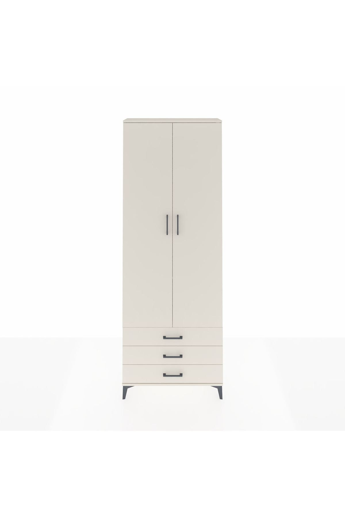 Arges Dolap 2 Raflı 3 Çekmeceli Tek Askılı 88x30x243 Aytaşı-Aytaşı