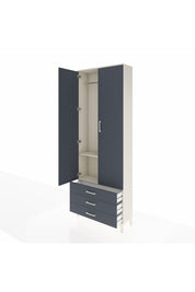 Arges Dolap 2 Raflı 3 Çekmeceli Tek Askılı 88x30x243 Aytaşı-Antrasit