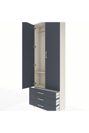 Arges Dolap 2 Raflı 3 Çekmeceli Tek Askılı 88x30x243 Aytaşı-Antrasit