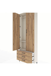 Arges Dolap 2 Raflı 3 Çekmeceli Tek Askılı 88x30x243 Aytaşı-Çam