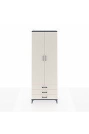 Arges Dolap 2 Raflı 3 Çekmeceli Tek Askılı 88x30x243 Antrasit-Aytaşı