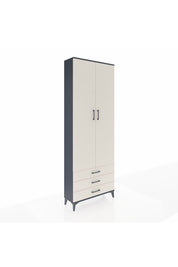 Arges Dolap 2 Raflı 3 Çekmeceli Tek Askılı 88x30x243 Antrasit-Aytaşı