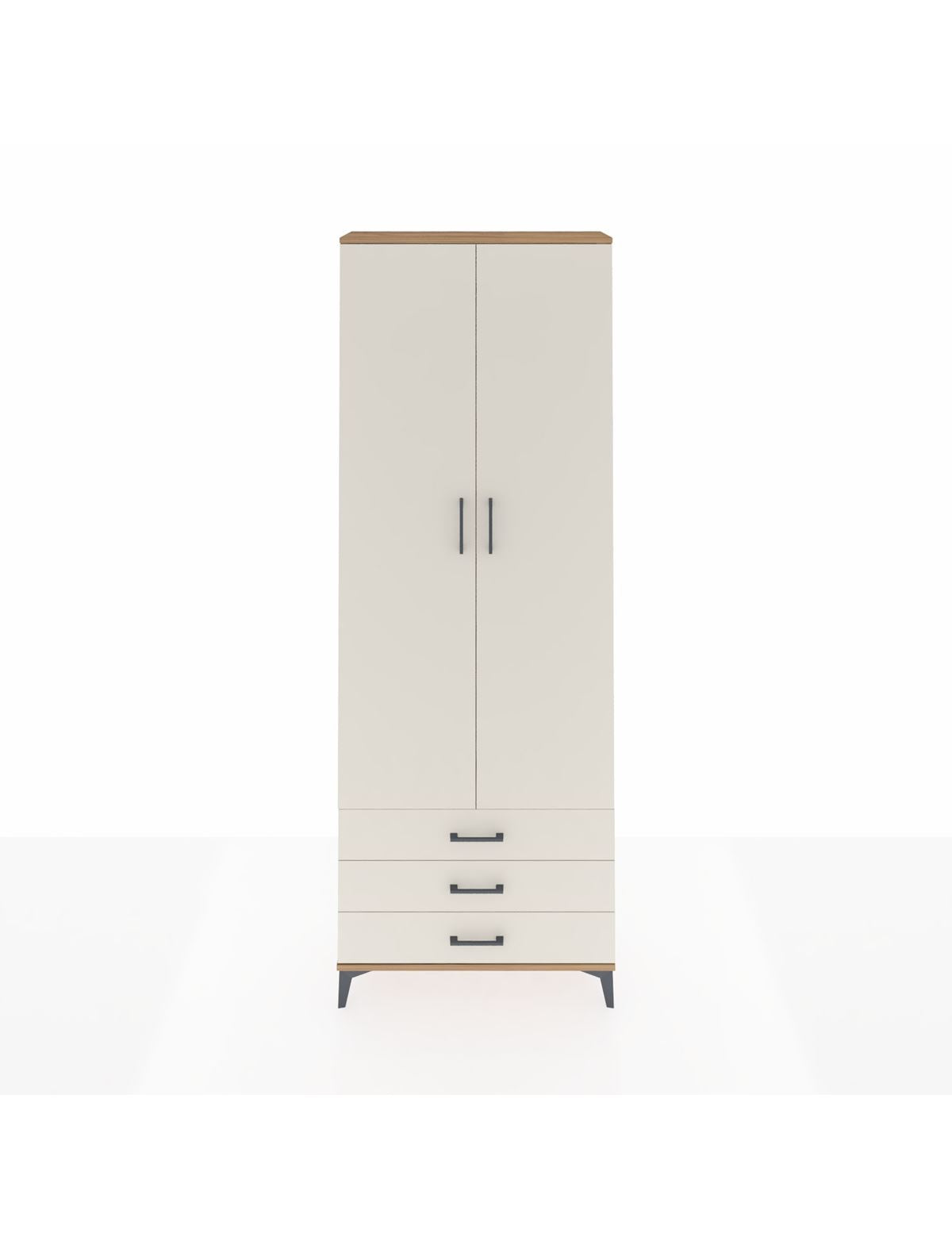 Arges Dolap 2 Raflı 3 Çekmeceli Tek Askılı 88x30x243 Çam-Aytaşı