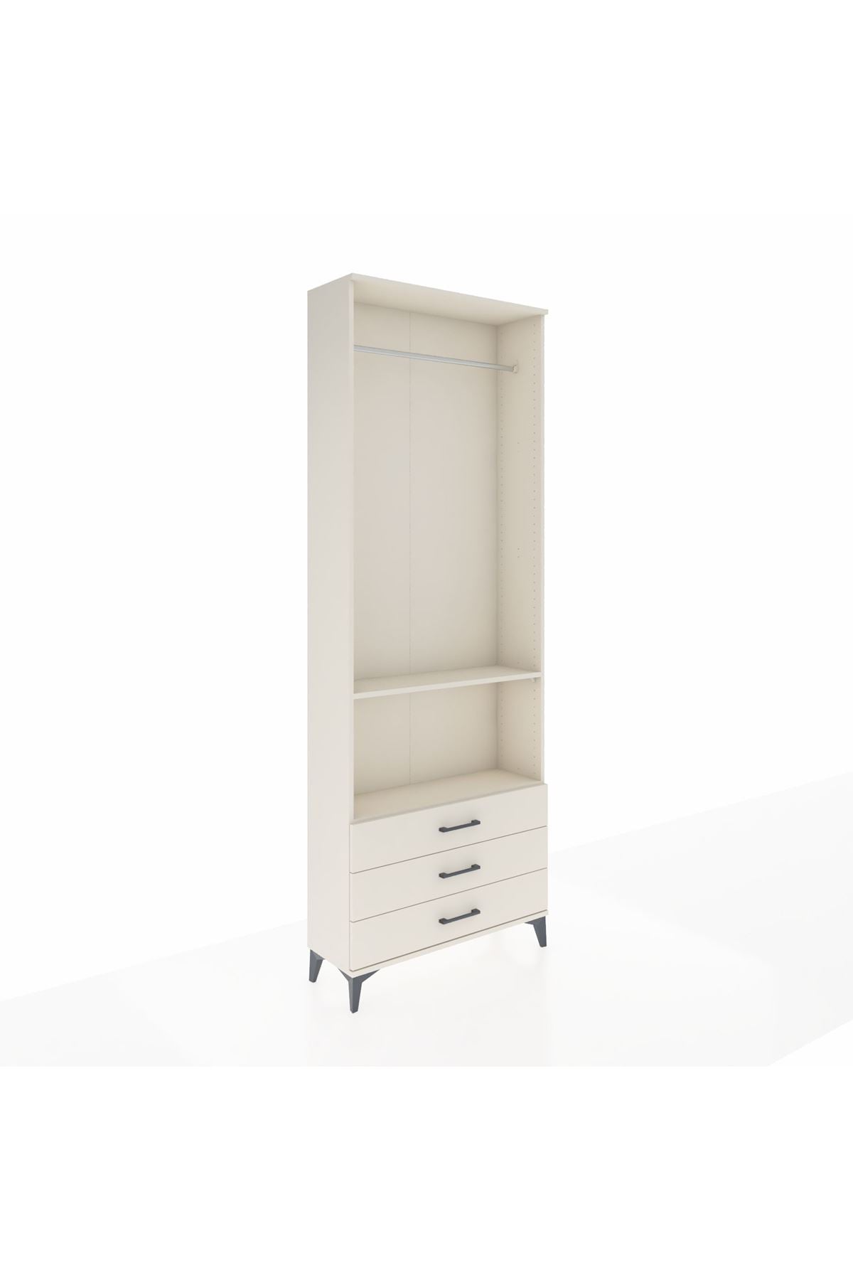 Arges Dolap 2 Raflı 3 Çekmeceli Tek Askılı 88x30x243 Aytaşı-Aytaşı