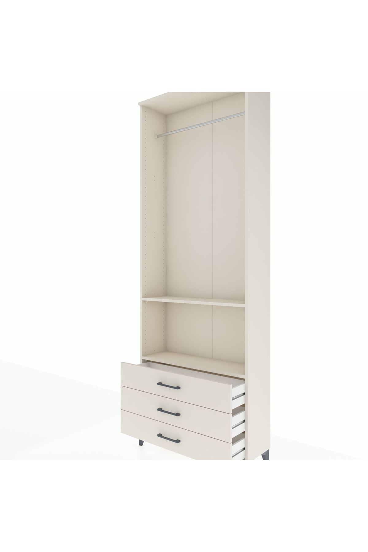 Arges Dolap 2 Raflı 3 Çekmeceli Tek Askılı 88x30x243 Aytaşı-Aytaşı