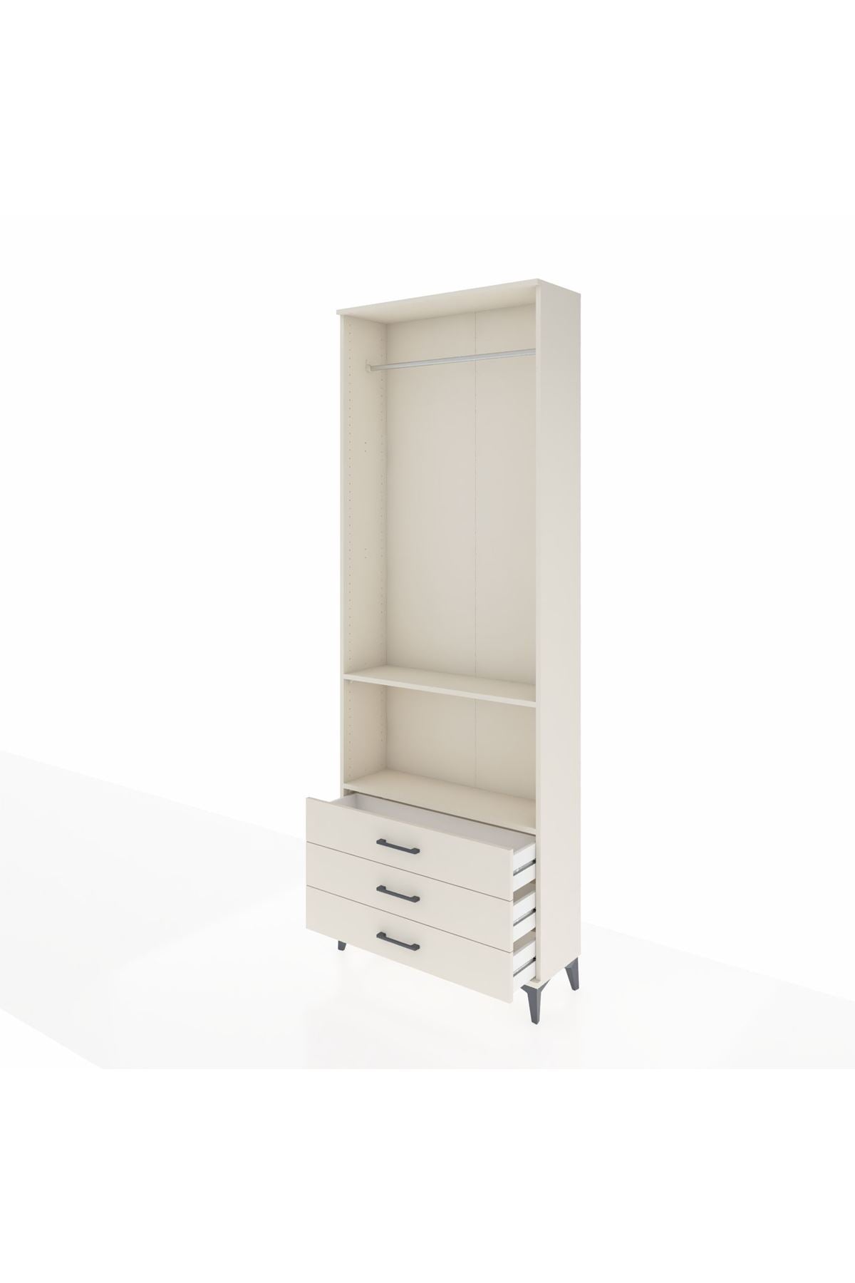 Arges Dolap 2 Raflı 3 Çekmeceli Tek Askılı 88x30x243 Aytaşı-Aytaşı