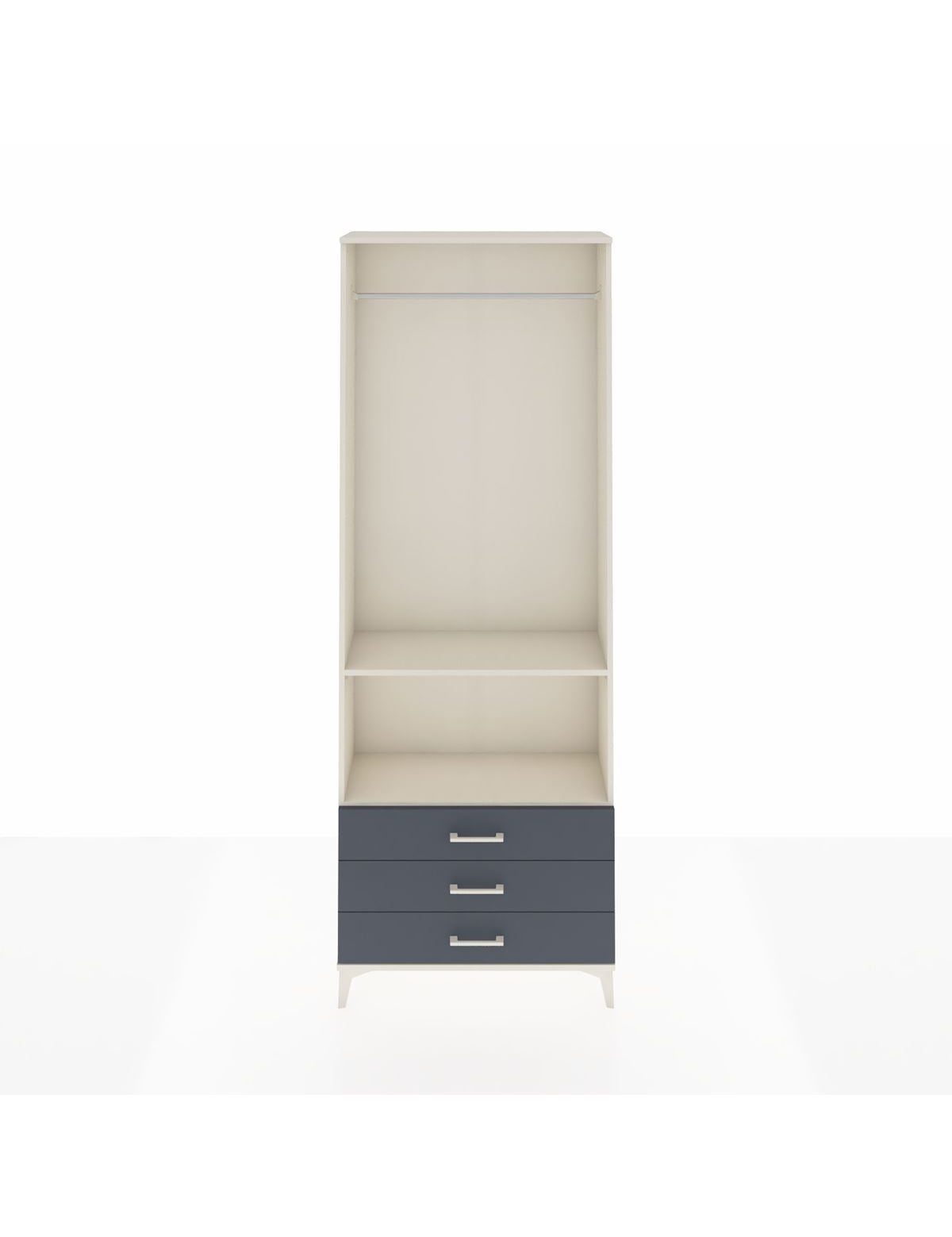 Arges Dolap 2 Raflı 3 Çekmeceli Tek Askılı 88x30x243 Aytaşı-Antrasit