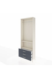 Arges Dolap 2 Raflı 3 Çekmeceli Tek Askılı 88x30x243 Aytaşı-Antrasit