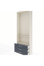 Arges Dolap 2 Raflı 3 Çekmeceli Tek Askılı 88x30x243 Aytaşı-Antrasit