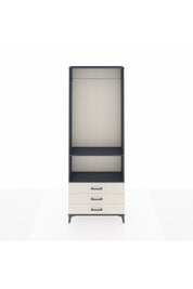 Arges Dolap 2 Raflı 3 Çekmeceli Tek Askılı 88x30x243 Antrasit-Aytaşı