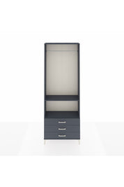 Arges Dolap 2 Raflı 3 Çekmeceli Tek Askılı 88x30x243 Antrasit-Antrasit