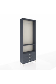 Arges Dolap 2 Raflı 3 Çekmeceli Tek Askılı 88x30x243 Antrasit-Antrasit