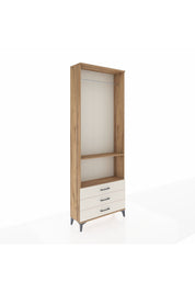 Arges Dolap 2 Raflı 3 Çekmeceli Tek Askılı 88x30x243 Çam-Aytaşı
