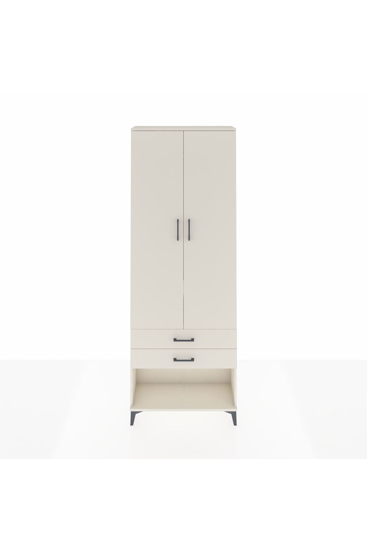 Arges Dolap 2 Raflı 2 Çekmeceli Tek Askılı 88x30x243 Aytaşı-Aytaşı