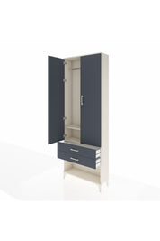 Arges Dolap 2 Raflı 2 Çekmeceli Tek Askılı 88x30x243 Aytaşı-Antrasit