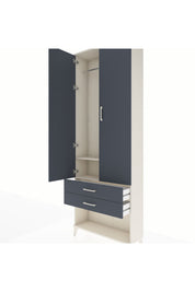 Arges Dolap 2 Raflı 2 Çekmeceli Tek Askılı 88x30x243 Aytaşı-Antrasit